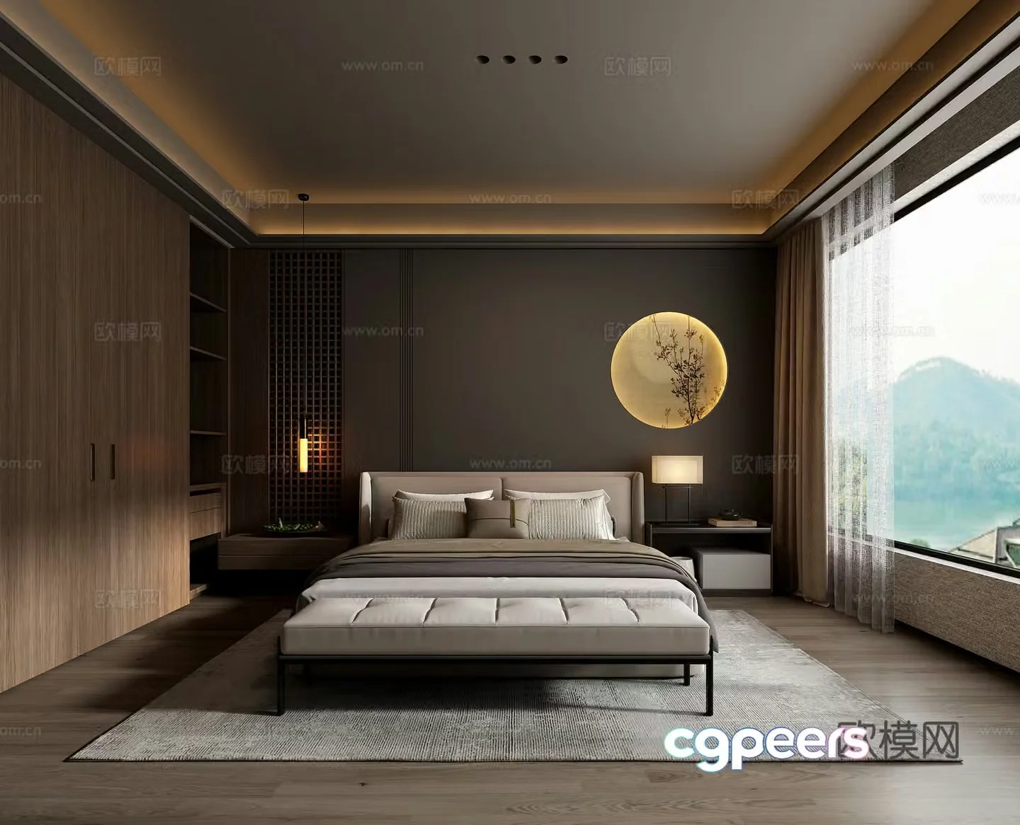 New Chinese style bedroom master bedroom 3D model