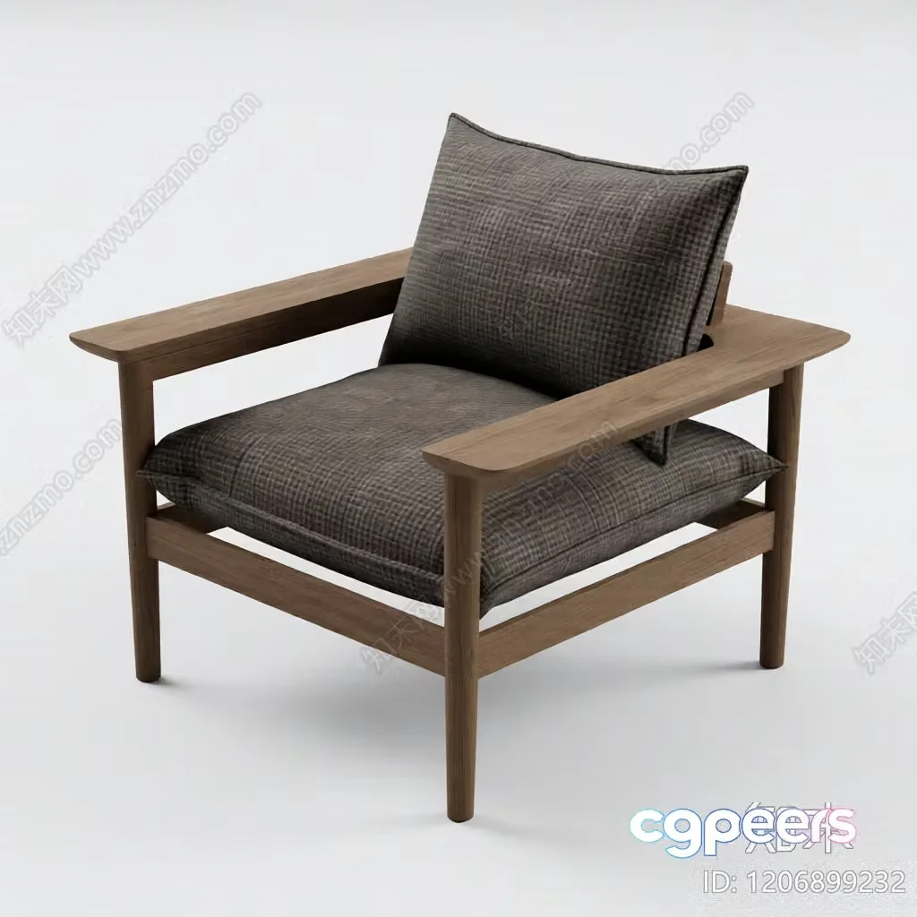Wooden Armchair 3D Model – 8411 – VRAY Render