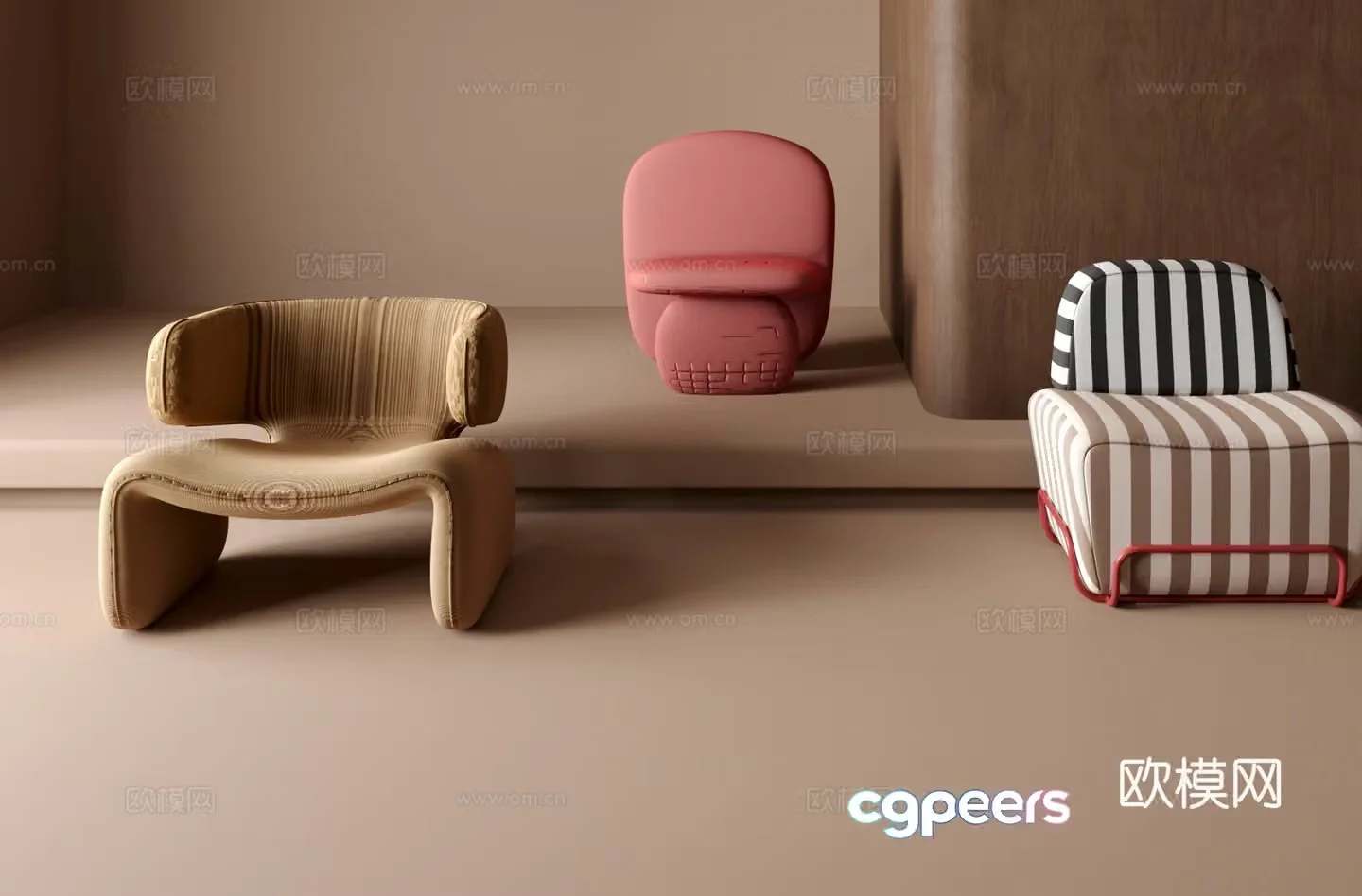 Single sofa 3d model