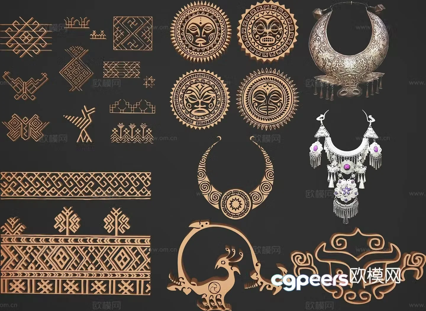 Ethnic pattern totem wall decoration hanging decoration 3D model