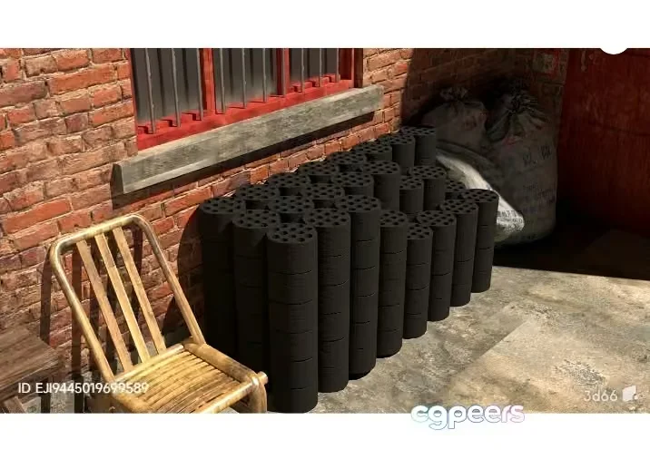 A Stack Of Black Cylindrical Objects 3D Model – 14832 – VRAY Render
