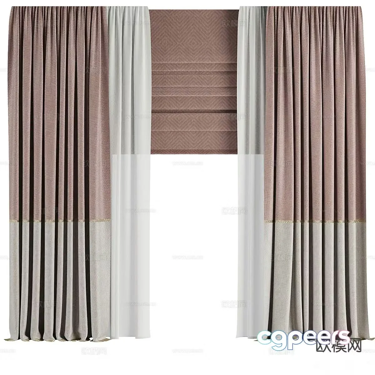 Plain curtains and screens 3d model