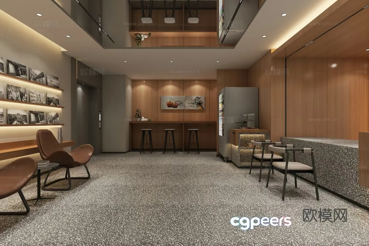 Modern Office Space 3D Model – 22525 – VRAY Render