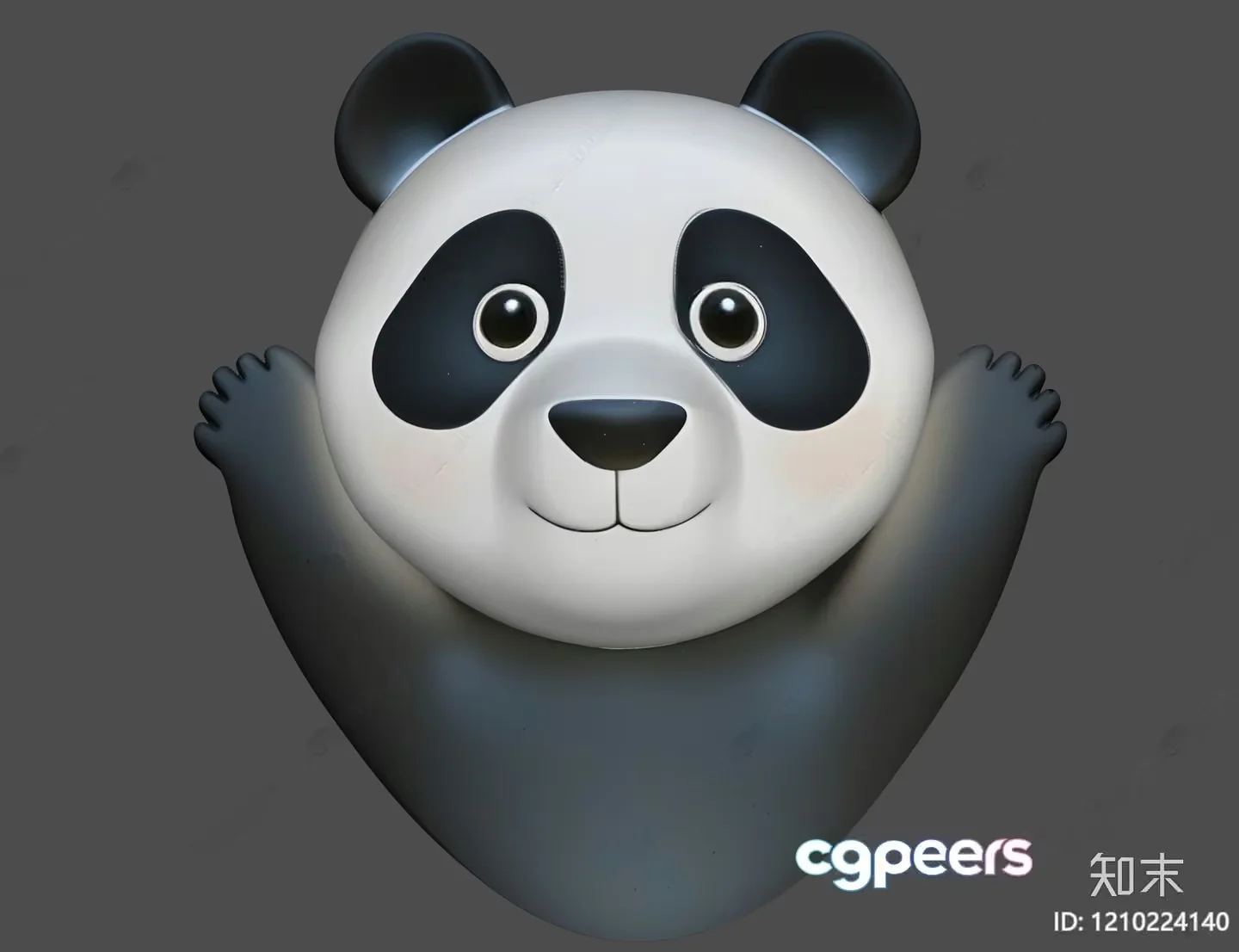 A Panda Bear Is Depicted In This Image 3D Model – 10939 – VRAY Render