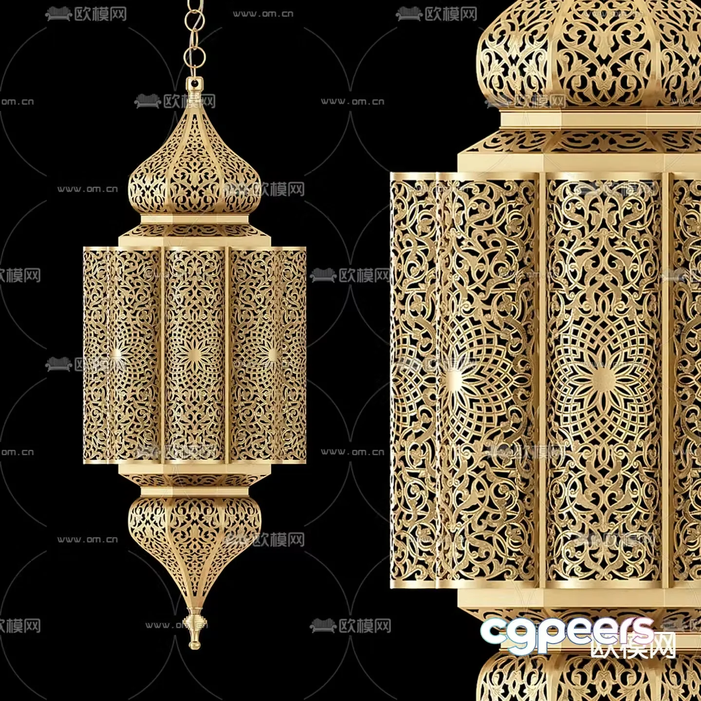 Southeast Asian chandeliers hollow chandeliers 3D model