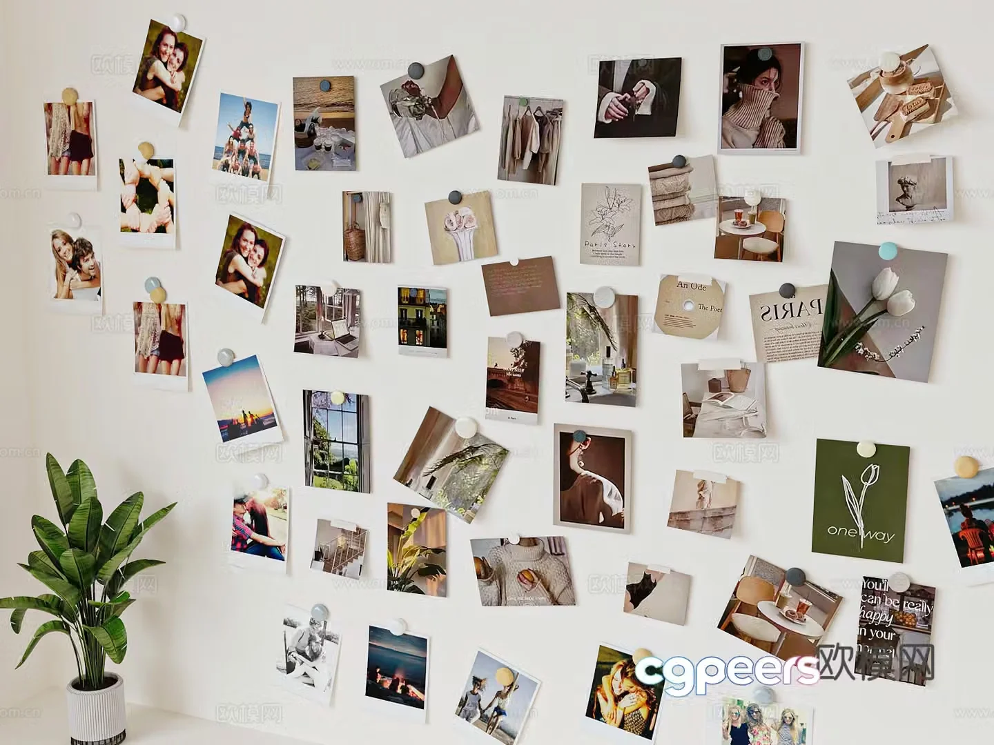 Modern photo wall 3d model