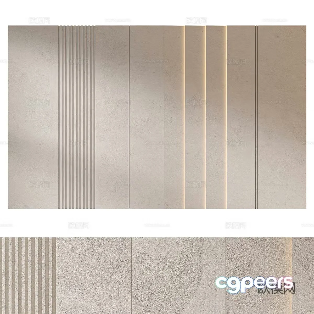 Modern minimalist background wall 3d model