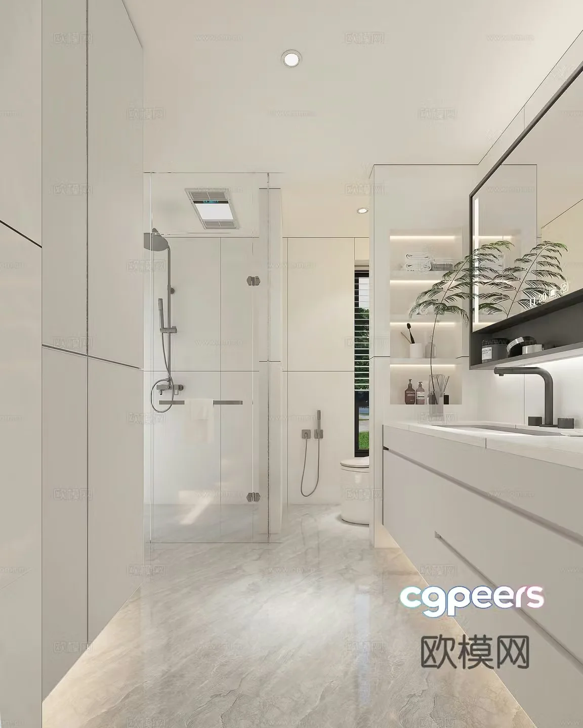 3D model of home decoration master bedroom bathroom