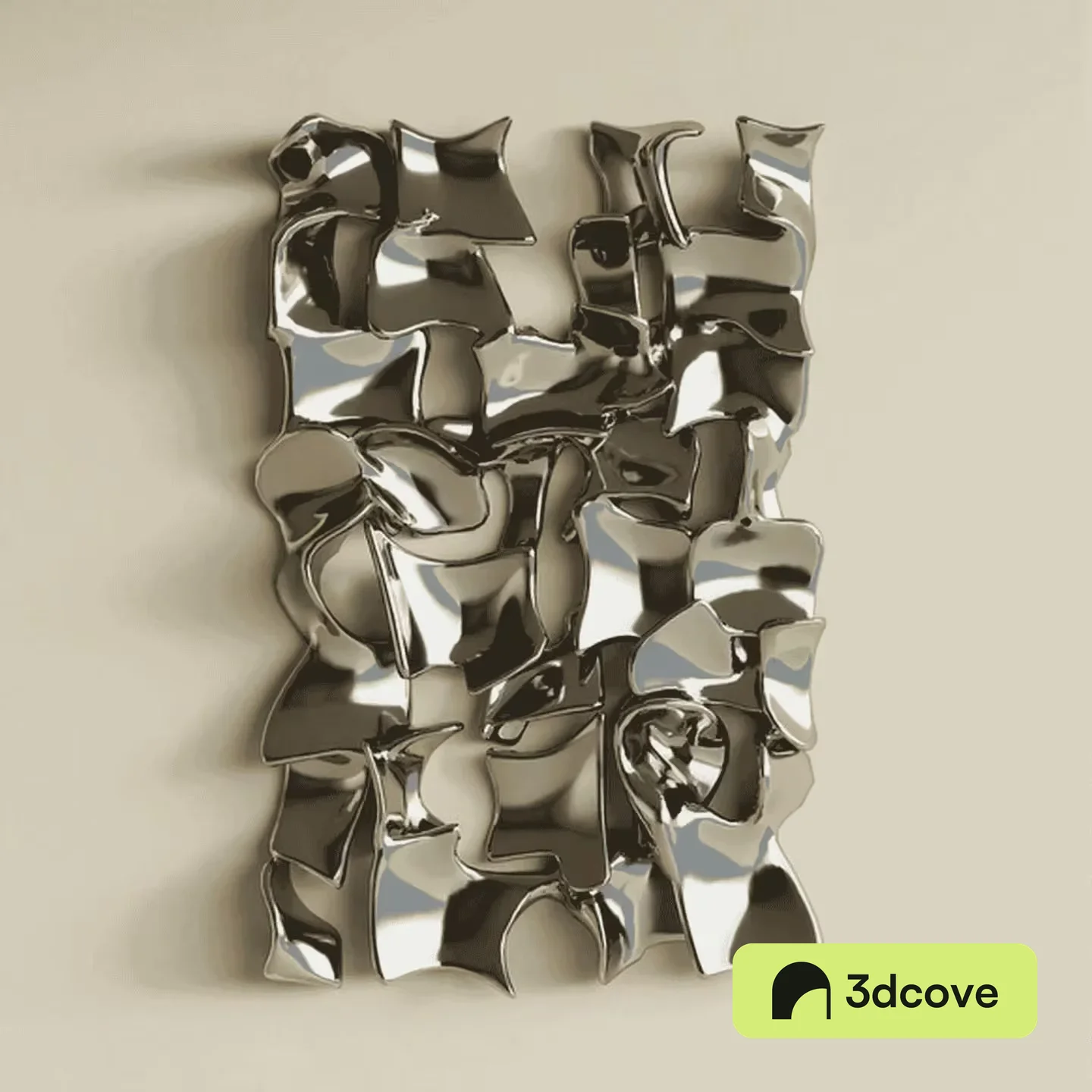 A Silver Metal Wall Art Piece