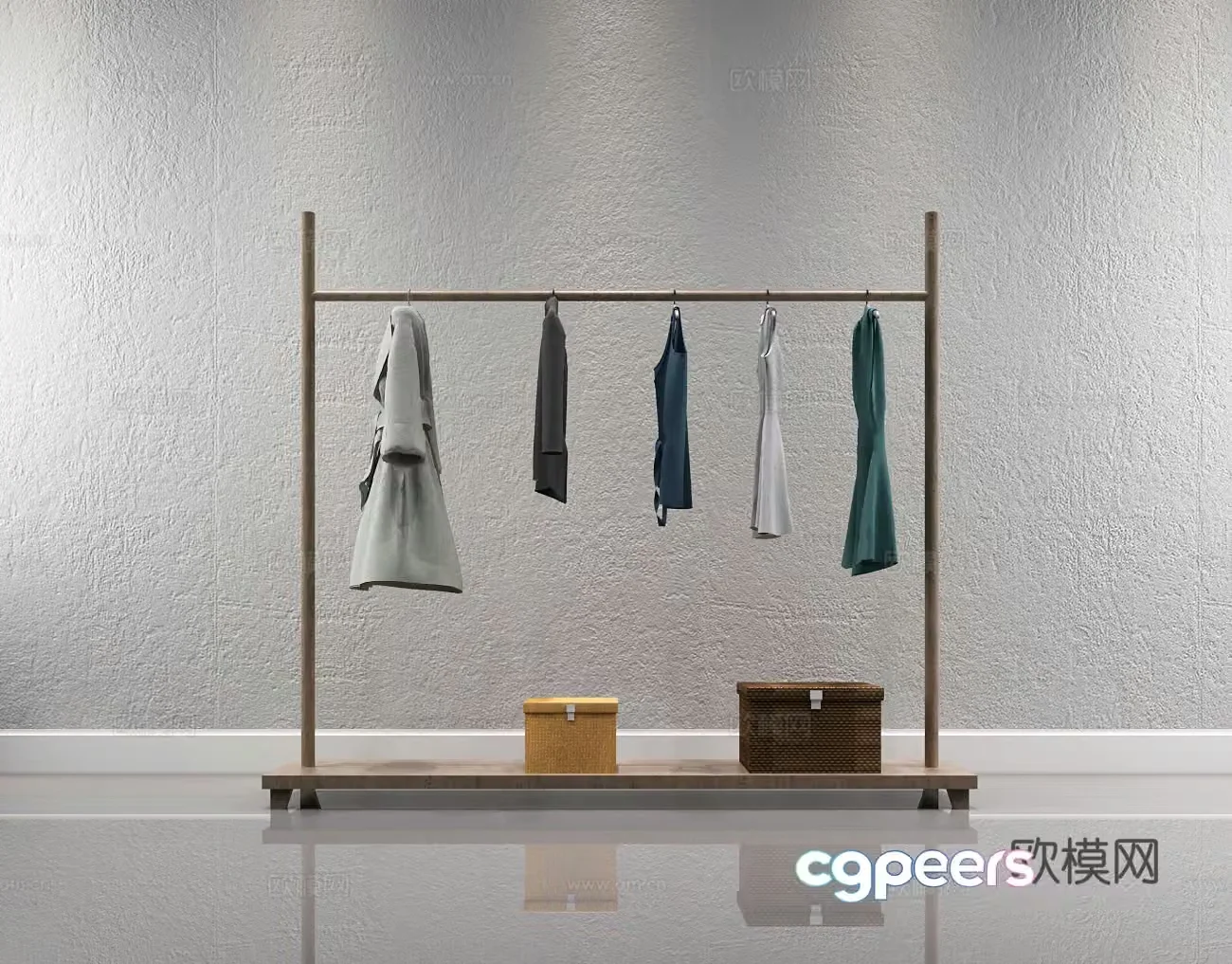 New Chinese style Chinese clothes hanger clothes model 3D model