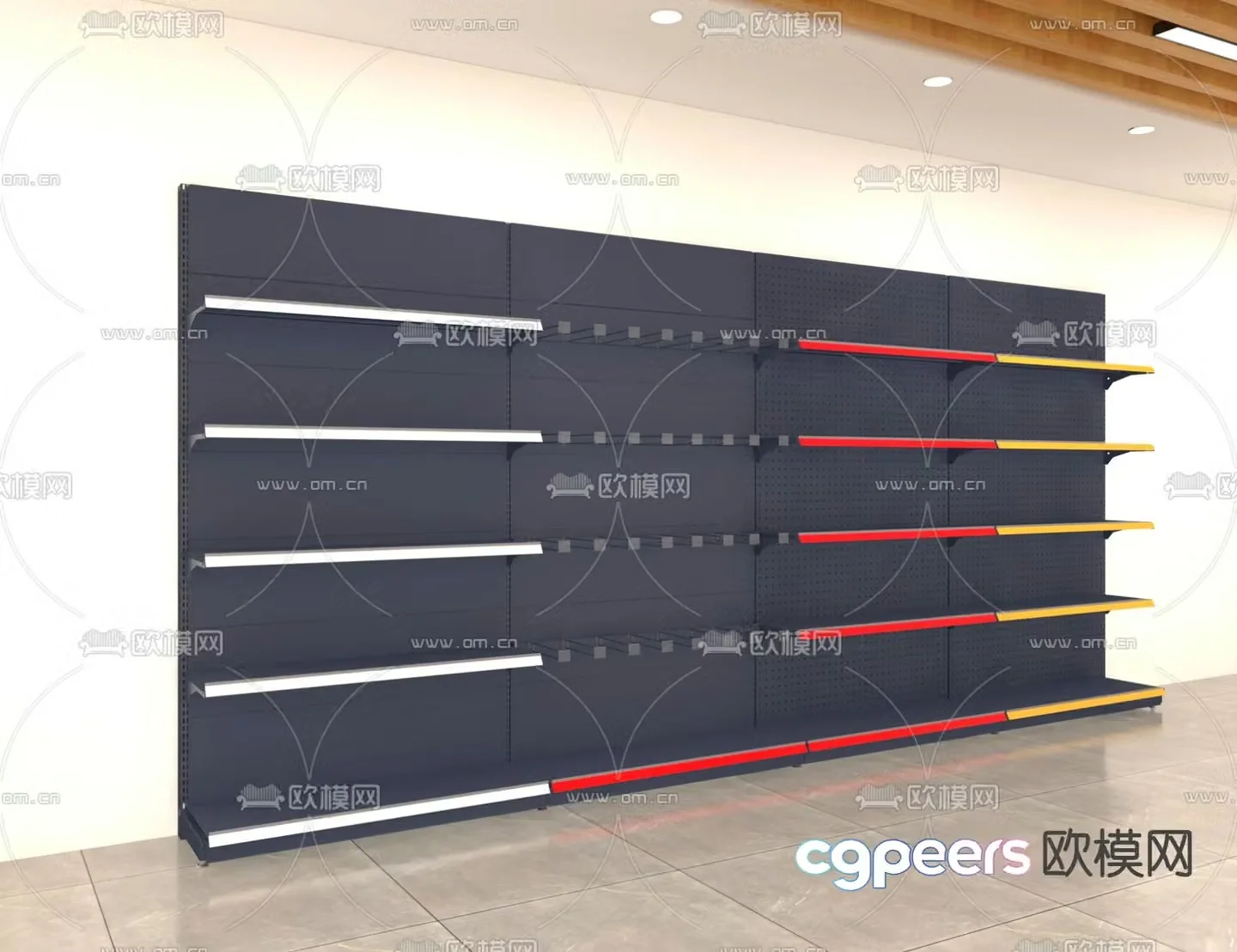 Shelf display cabinet supermarket shelf storage rack 3d model
