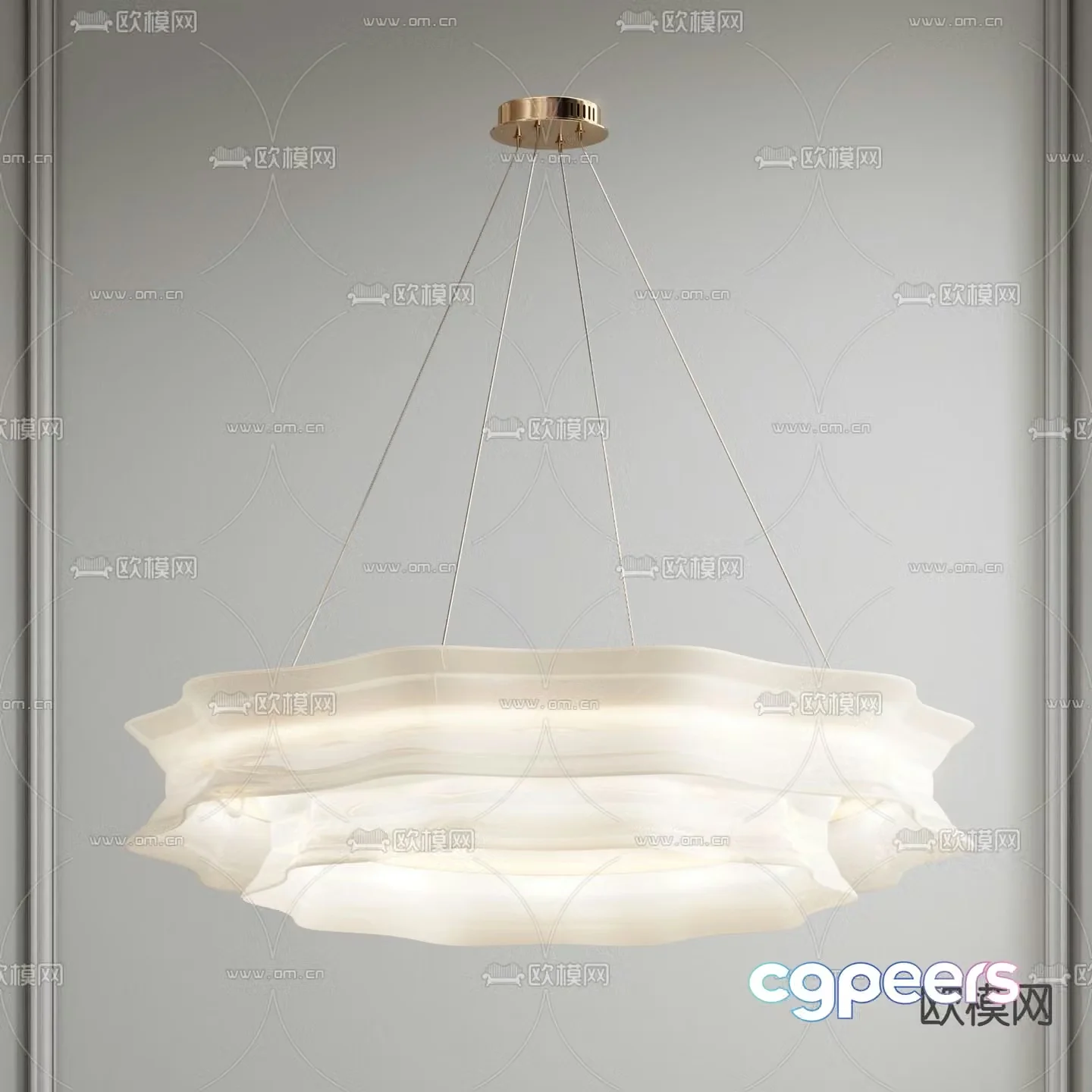 Cream style chandelier cloud chandelier 3d model
