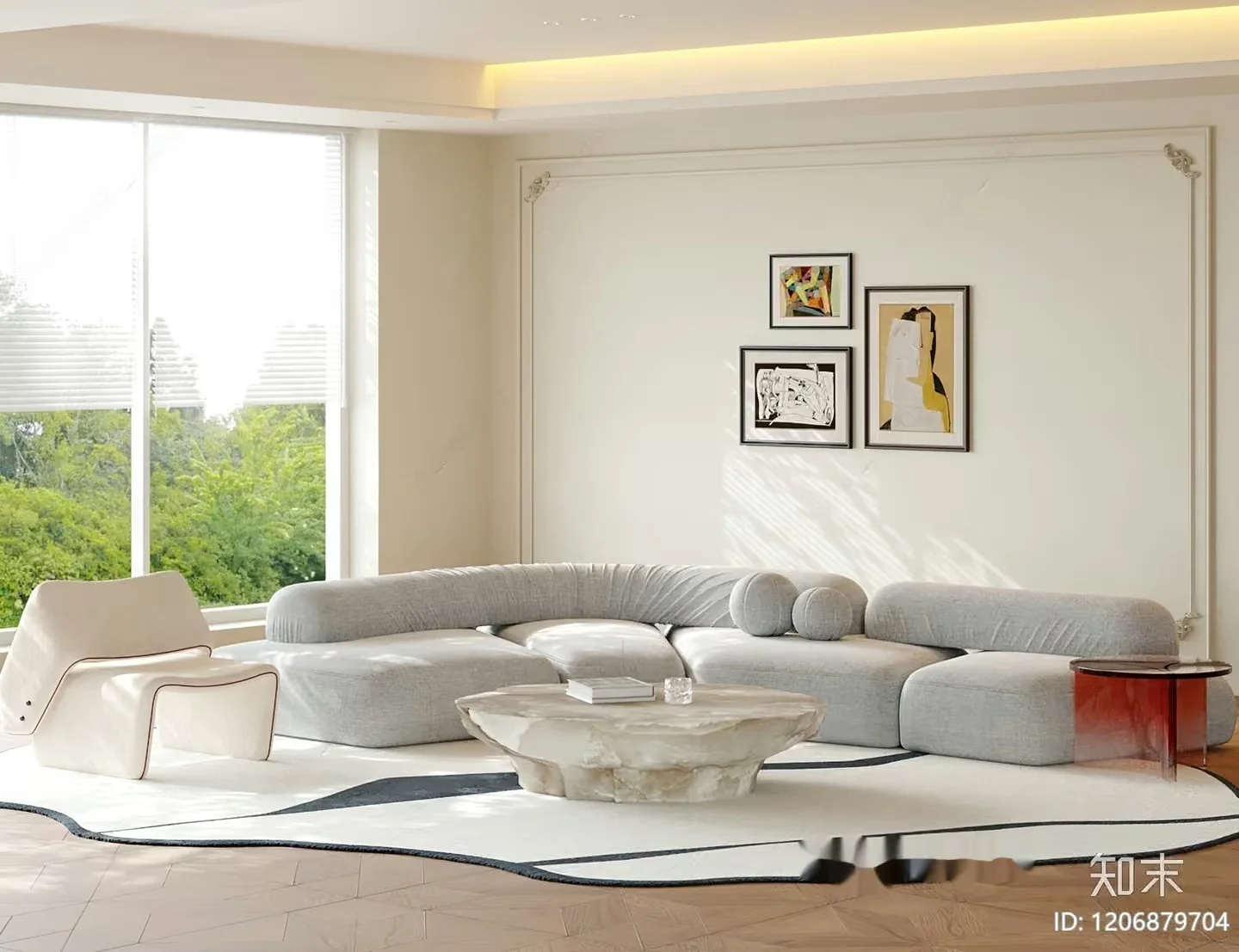 Modern Living Room 3D Model – 12532 – VRAY Render