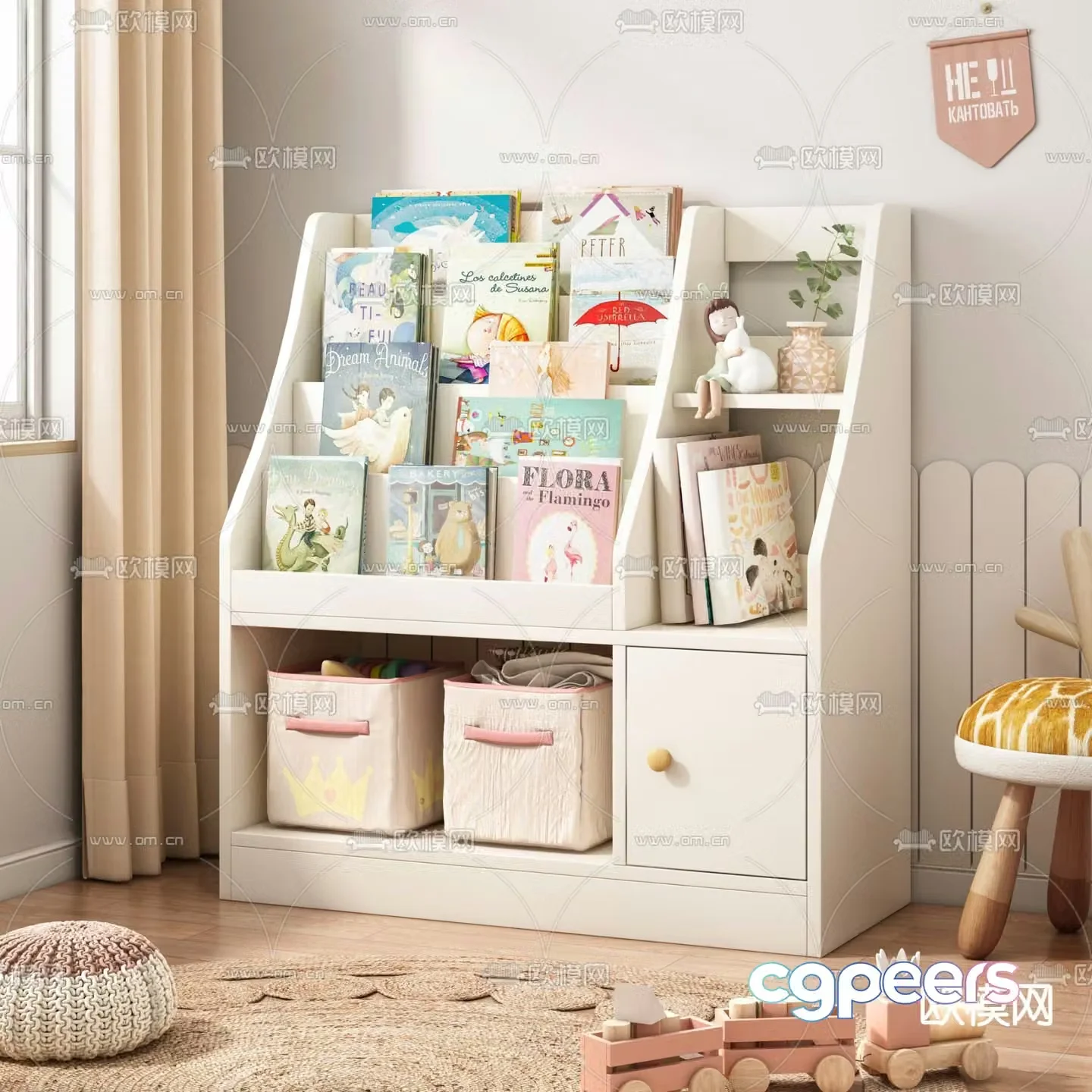 Children’s bookcase 3d model