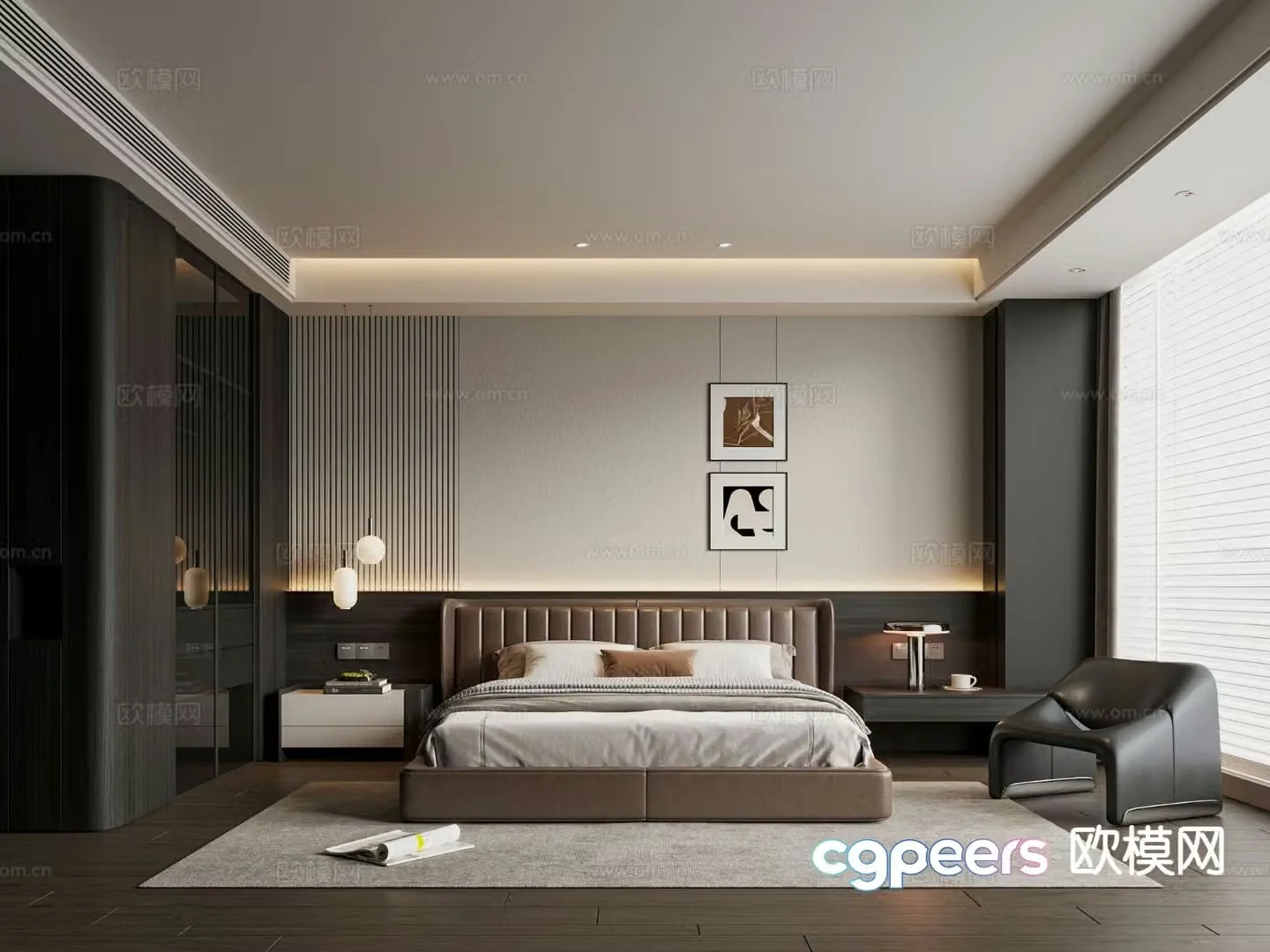 Italian style bedroom master bedroom 3d model