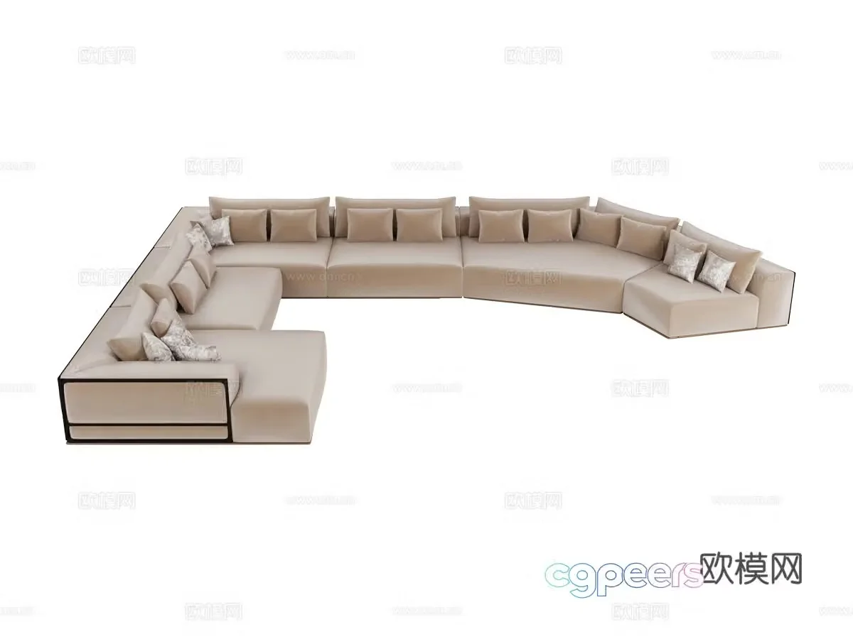 visionnaire-multi-person corner sofa 3d model