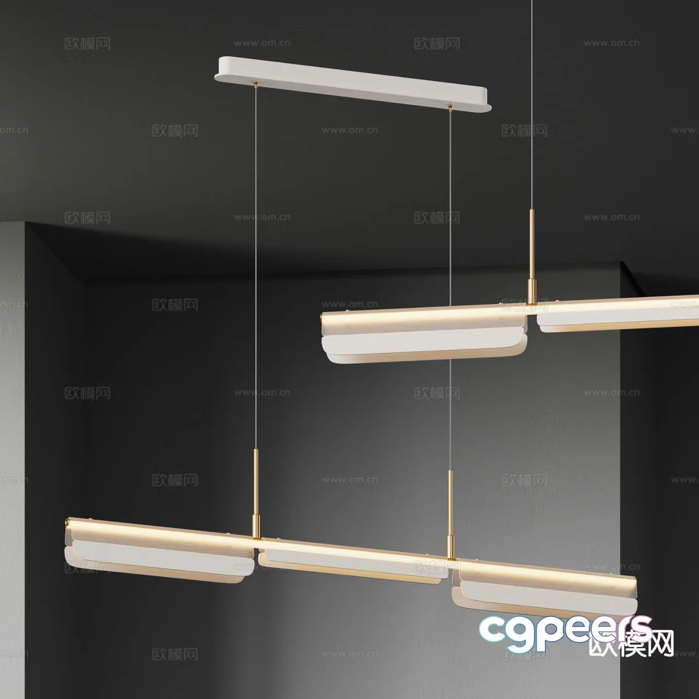 Creative chandelier straight chandelier 3d model