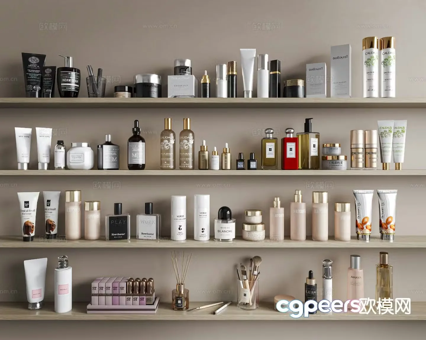 Cosmetics skin care products beauty 3d model