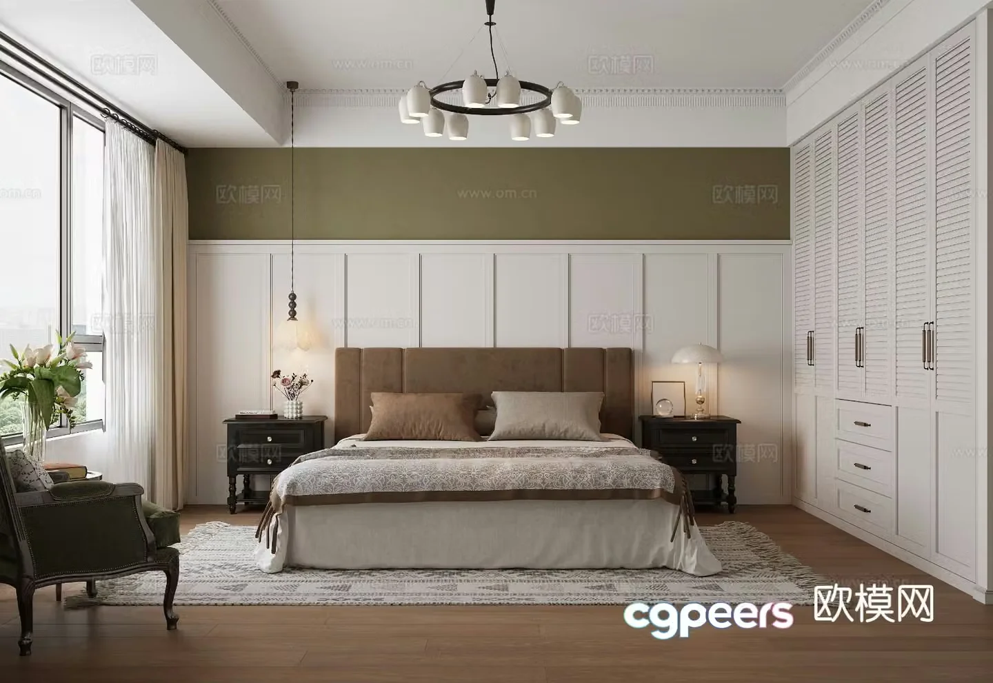 American bedroom cloakroom 3d model