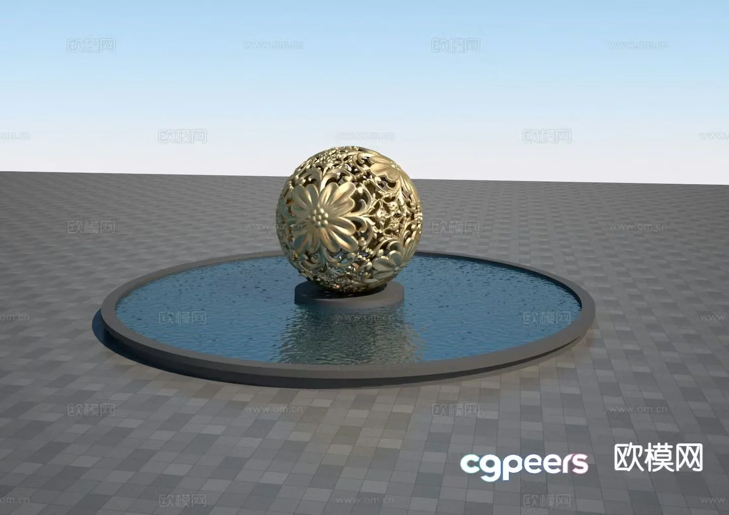 Feng Shui Ball Sculpture Urban Sculpture 3D Model