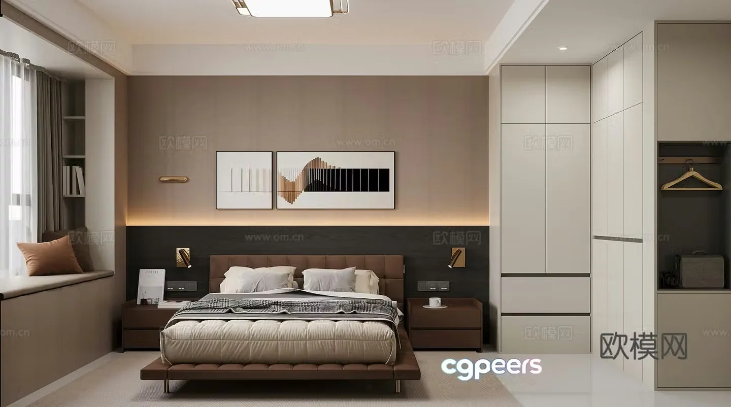 Italian master bedroom 3d model