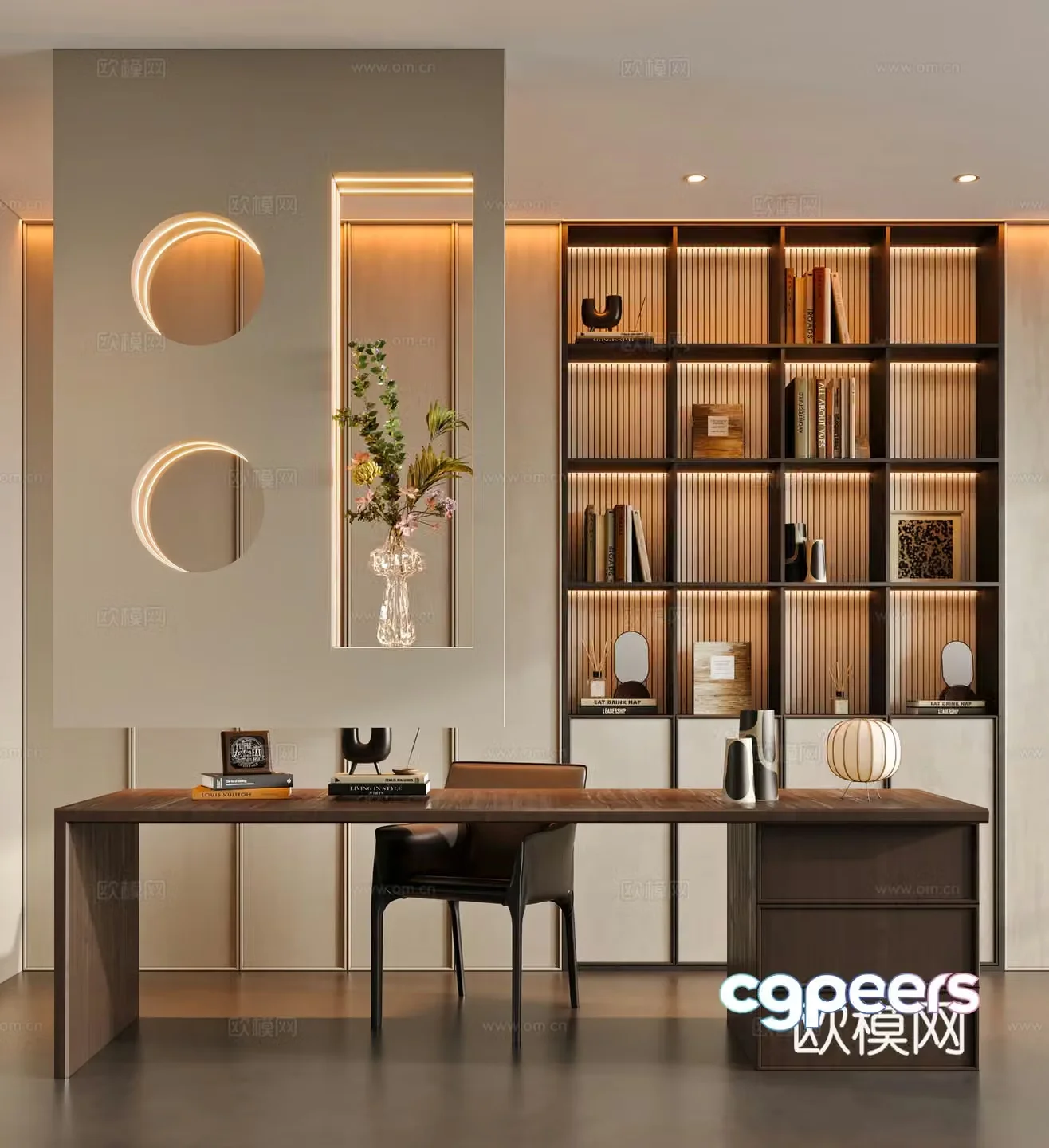 Middle-aged study room 3D model