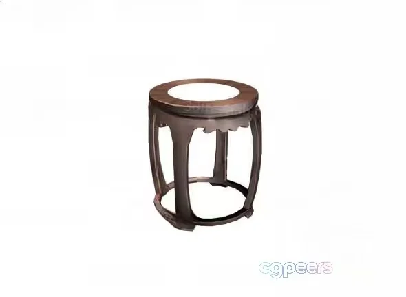 A Small Table With A Round Top And A Cylindrical Base 3D Model – 22283 – VRAY Render
