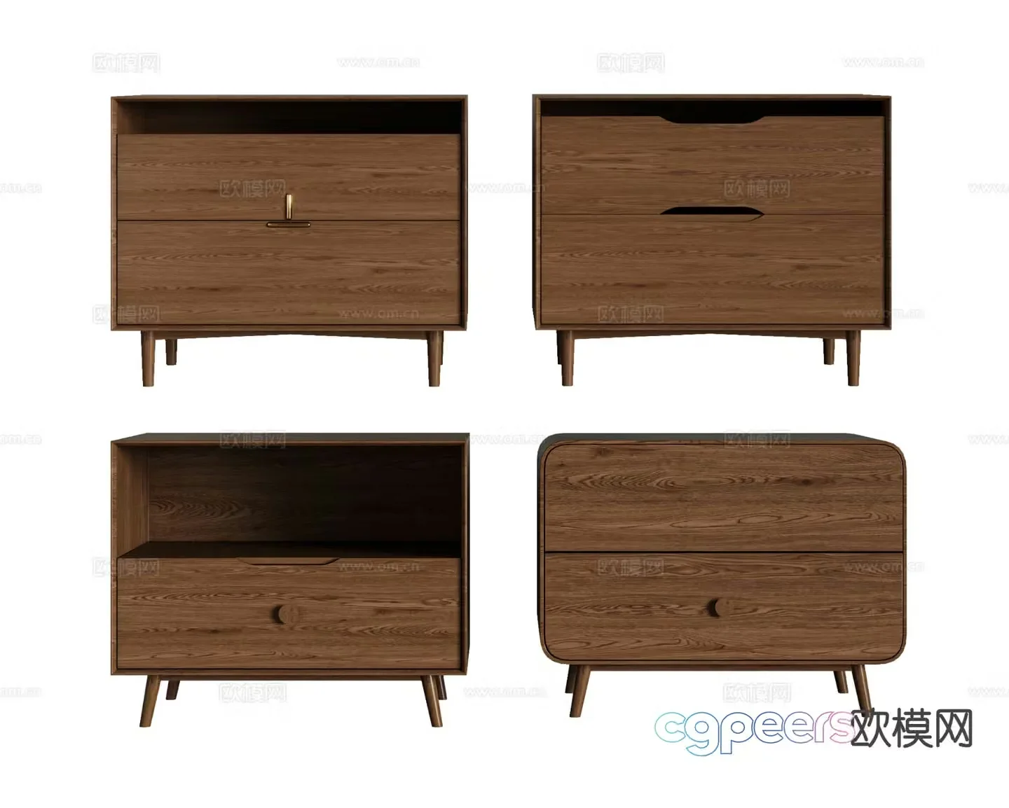 Medieval style bedside table 3d model