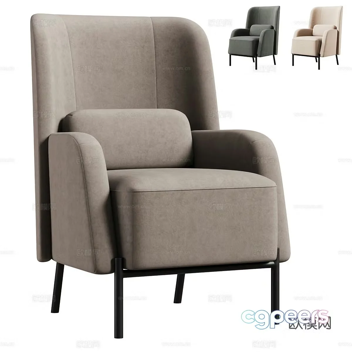 Sofa coffee table combination 3D model