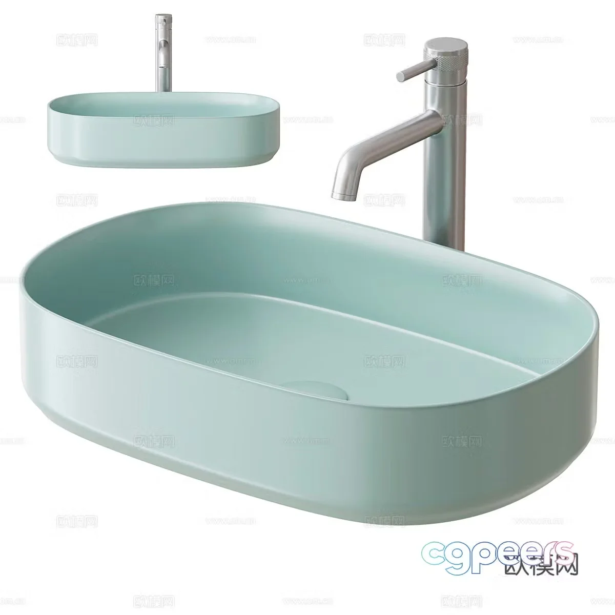New Chinese style ceramic washbasin washbasin 3D model