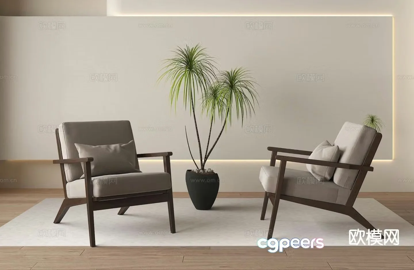 Modern lounge chair armchair 3d model