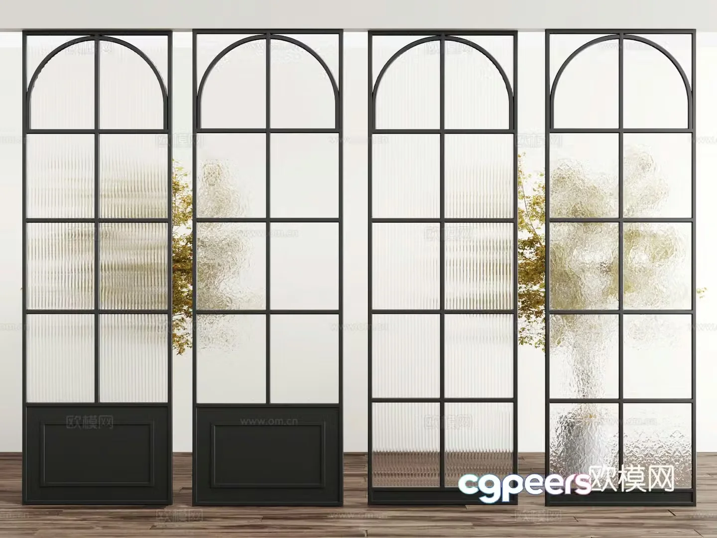 French European glass partition 3D model