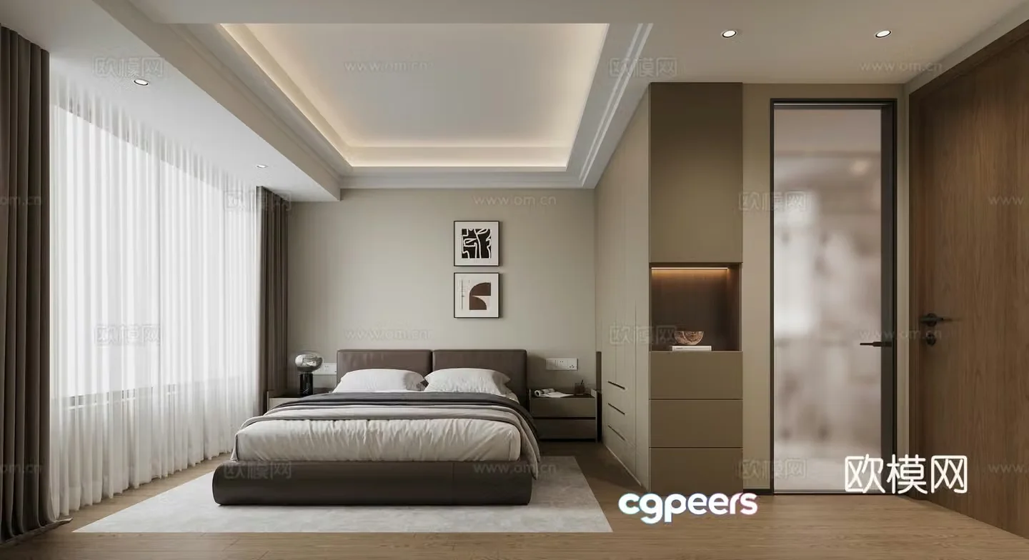 New Chinese bedroom 3D model