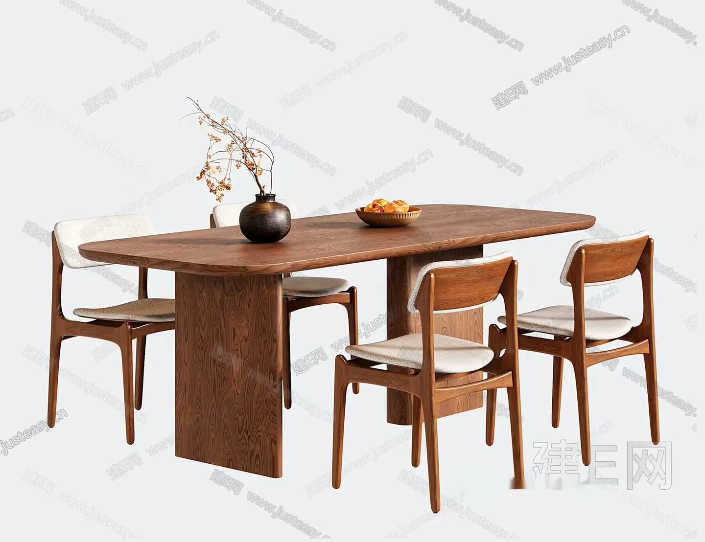 Wooden Dining Table 3D Model – 20983 – VRAY Render