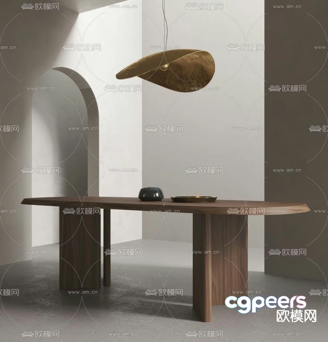 Bar dining table log dining table 3d model