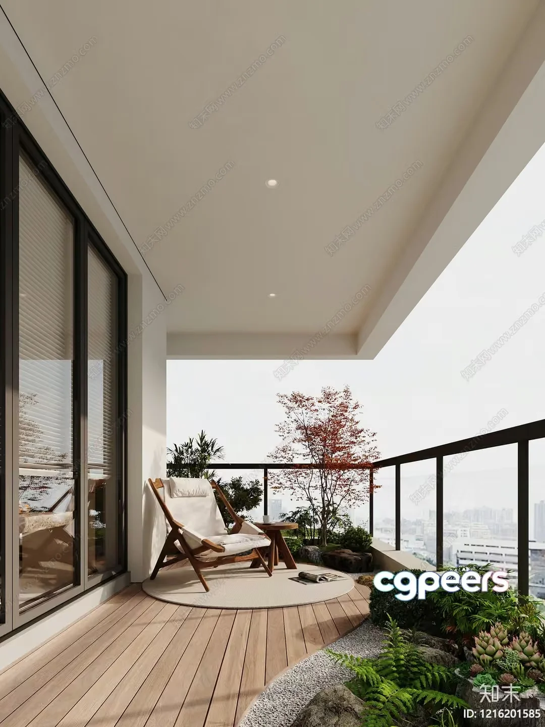 Modern Balcony 3D Model – 18317 – VRAY Render