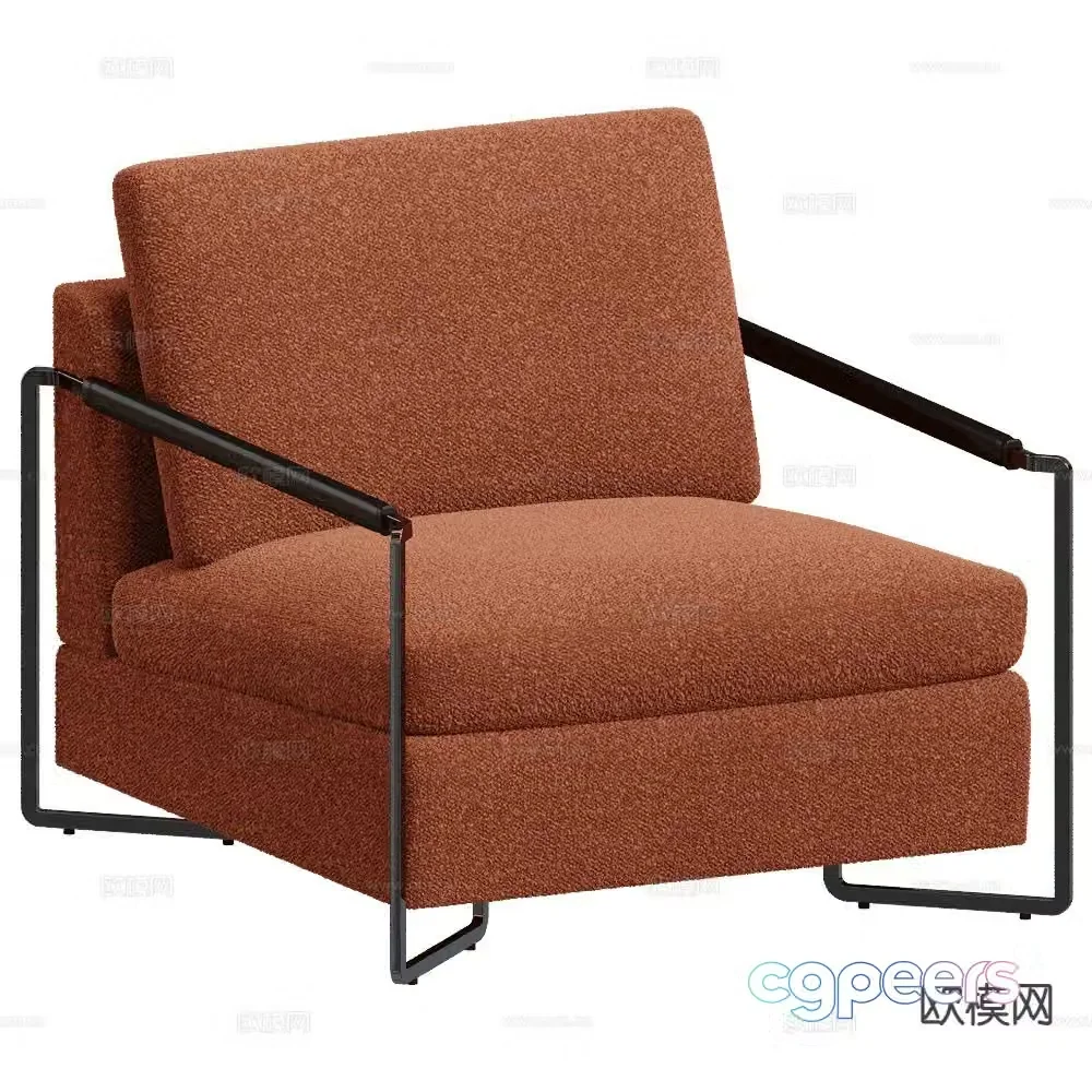 Saba single sofa red sofa 3d model