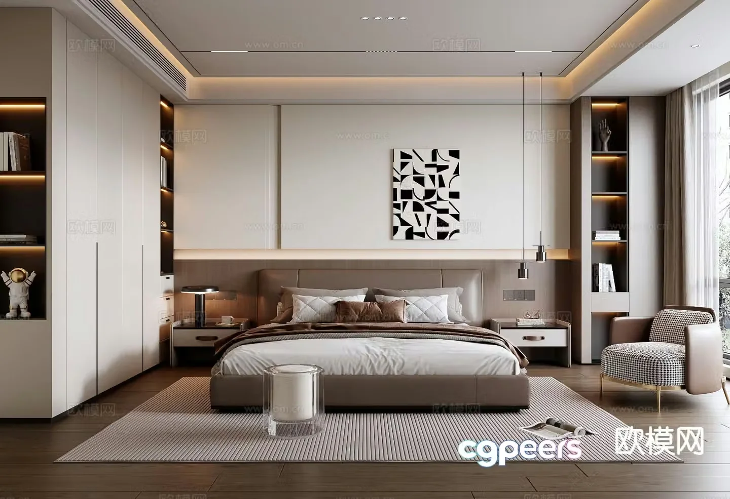 Italian style bedroom master bedroom 3d model