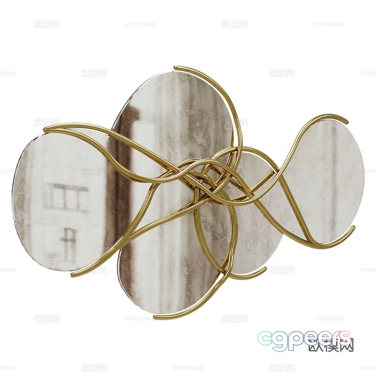 Art pendant Art installation Wall decoration Mirror Decorative mirror Three-dimensional pendant 3D model