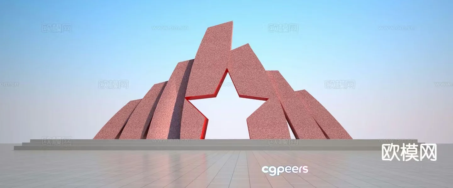Modern red army sculpture 3d model