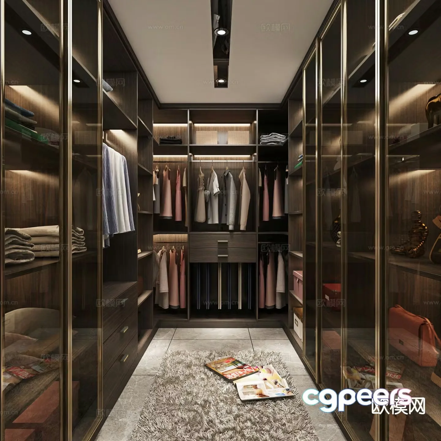 Light luxury cloakroom 3D model