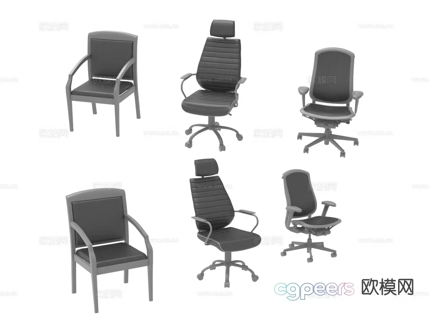 Modern office chair conference chair staff chair 3d model