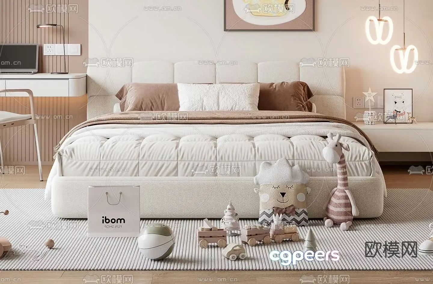 children’s bed double bed child’s bed 3d model
