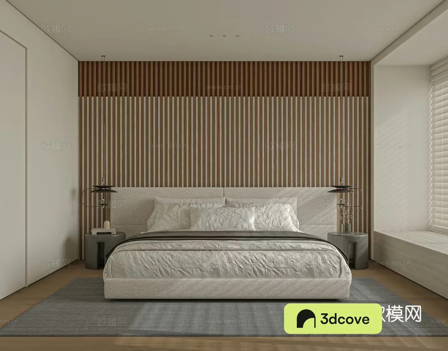 Modern bedroom bed nightstand jewelry