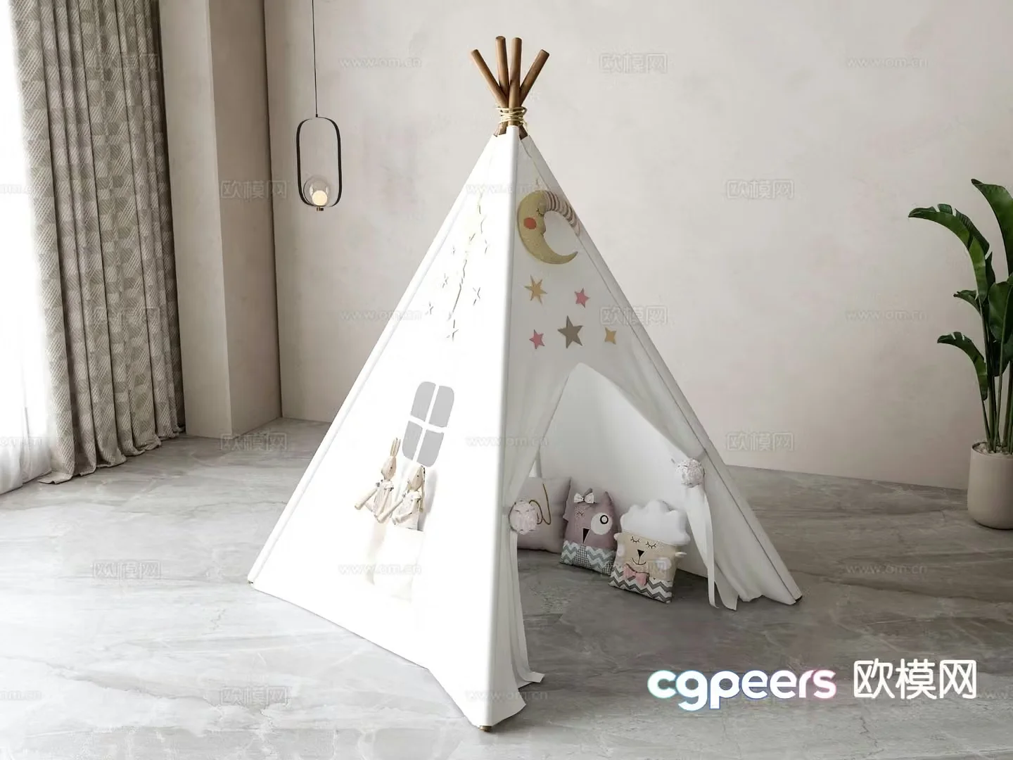 Modern children’s tent 3d model
