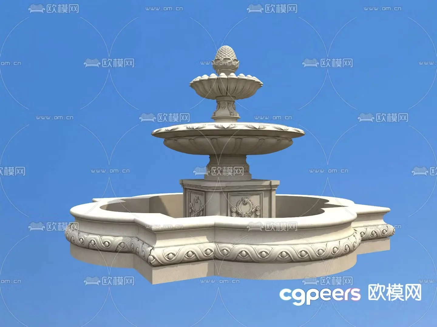 Outdoor fountain fountain 3d model