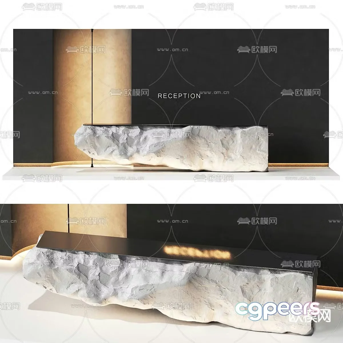 Wabi Sabi front desk reception desk information desk service desk 3d model