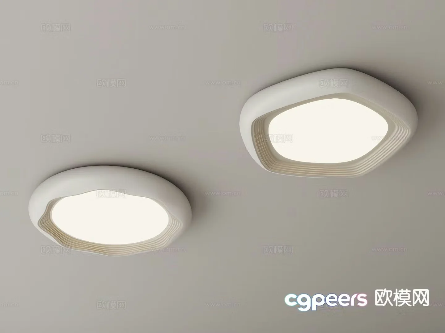 Cream style ceiling lamp 3d model
