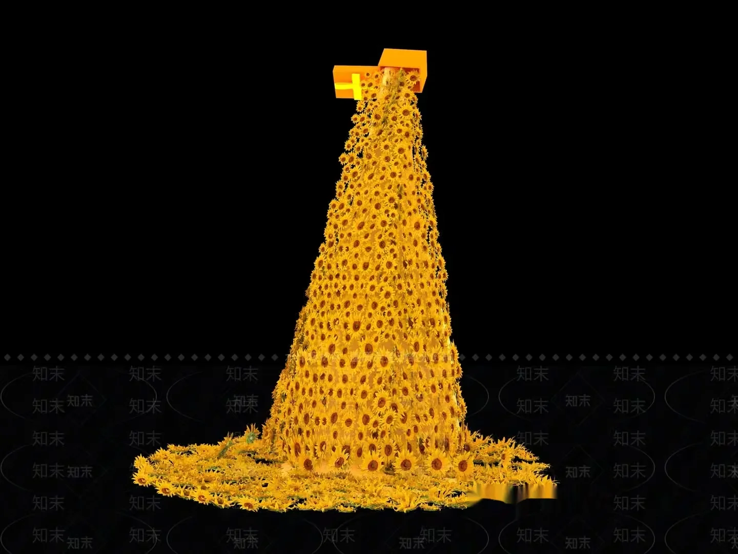 A Large Yellow Sunflower-Shaped Sculpture 3D Model – 9225 – VRAY Render