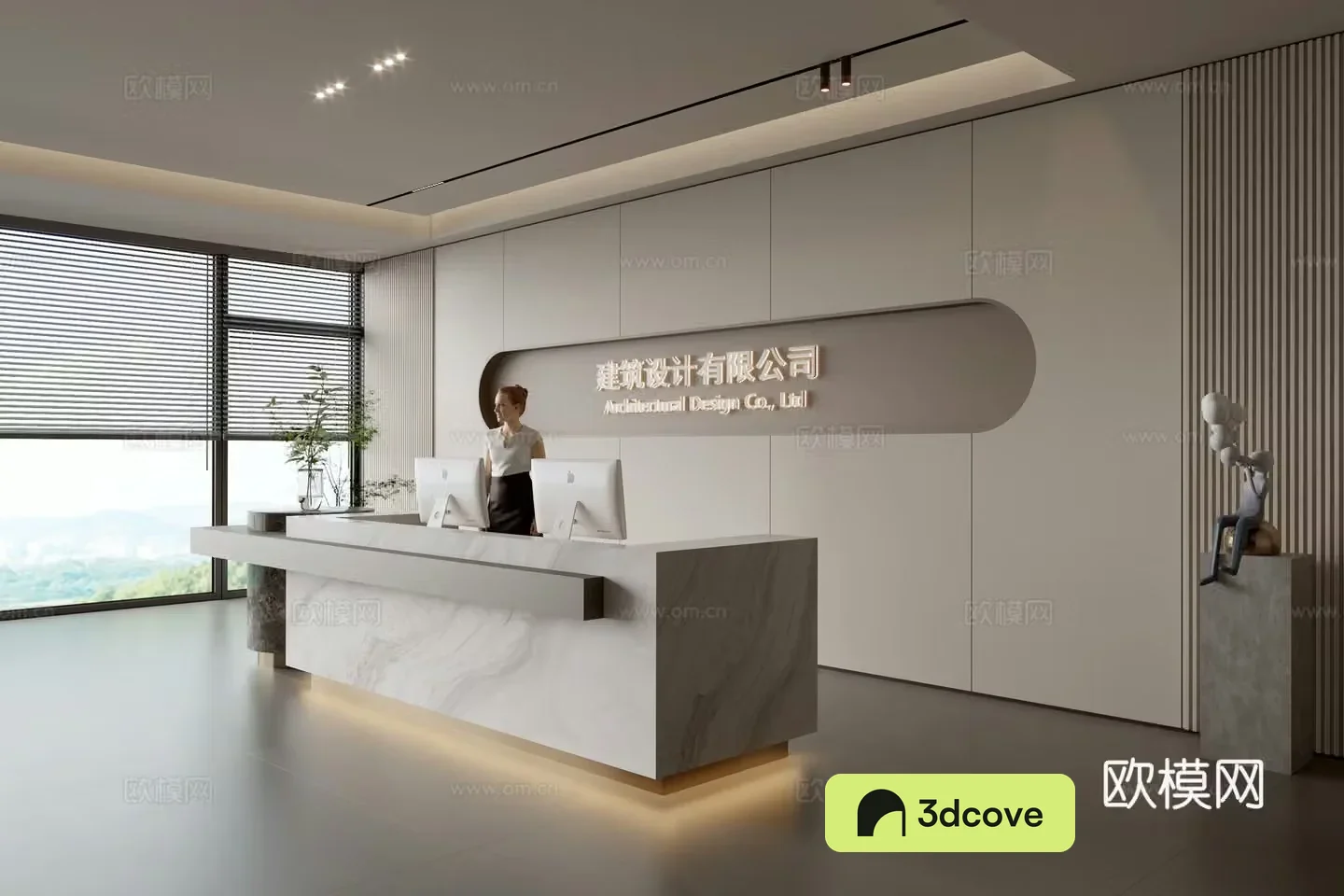 Modern company front desk reception area bar reception desk service desk company front desk background
